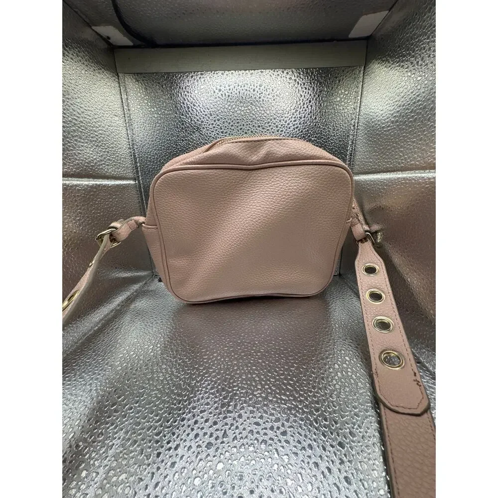 Nine West Pink Pebbled Faux Leather Crossbody Camera Bag‎ Adjustable Strap Purse